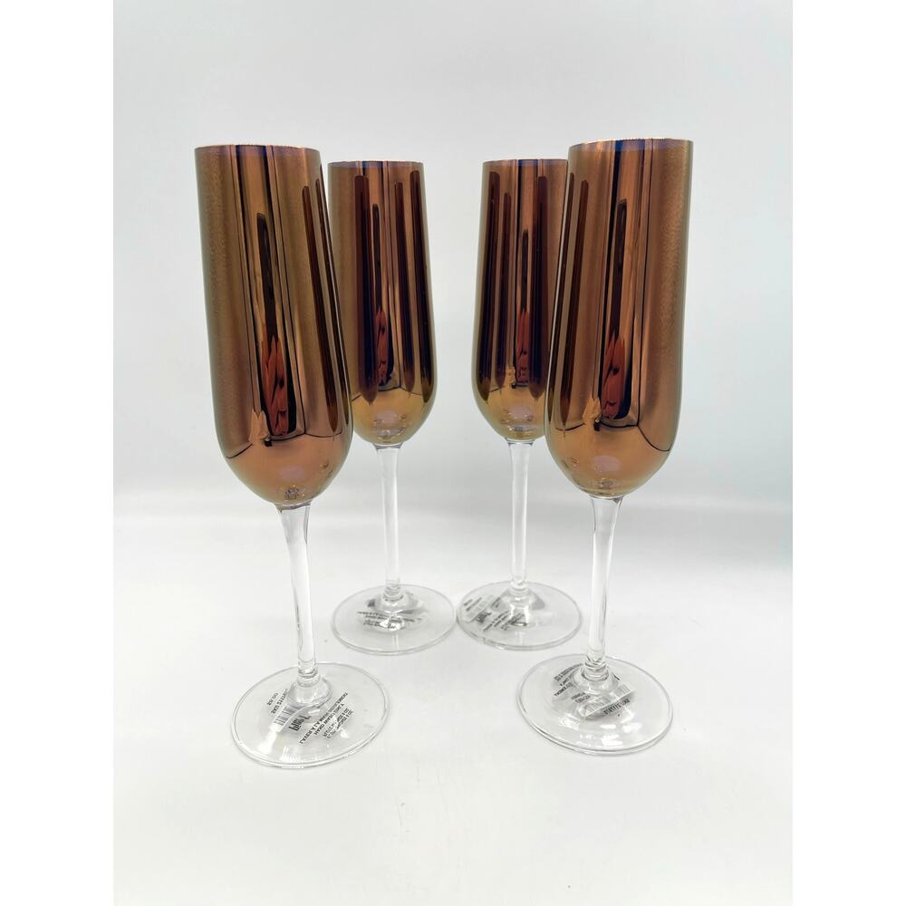Pier 1 Imports Bronze Set of 4 Champagne Flutes 9.25" Tall